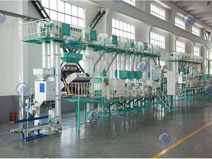 side of 60T rice mill equipment