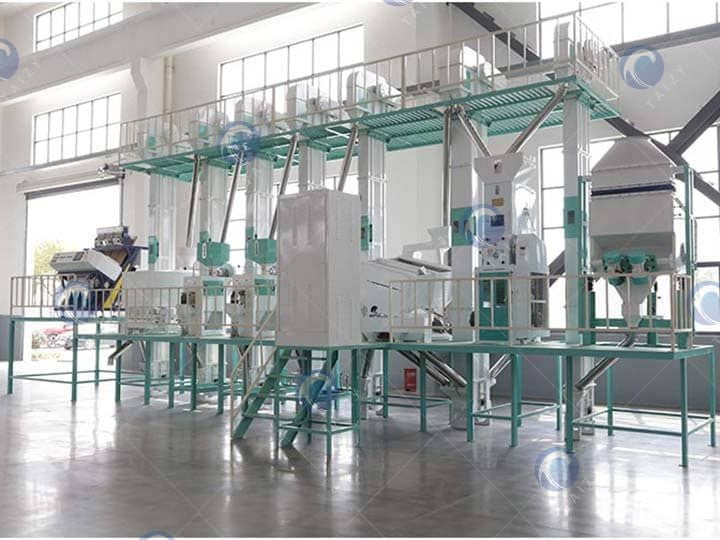 right side of  integrated rice milling machine