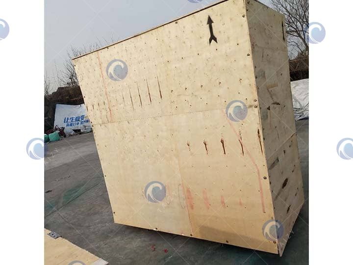 Embalaje en caja de madera de la máquina trituradora y recicladora de paja