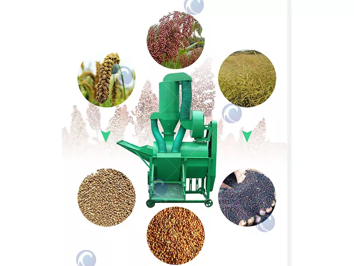 application of the grain threshing machine