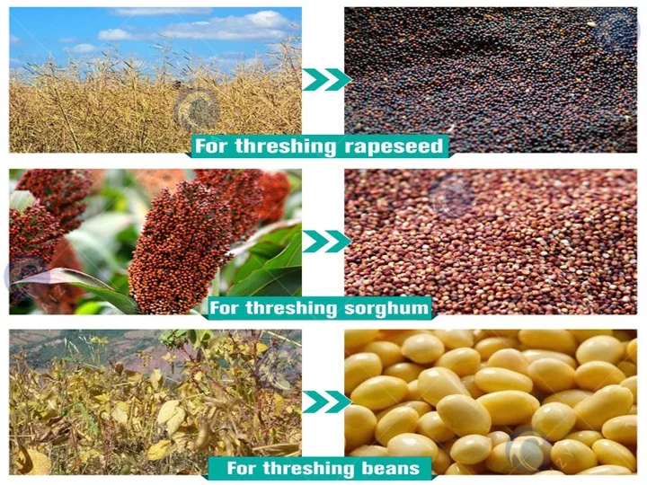 different materials of rice and wheat threshing machine