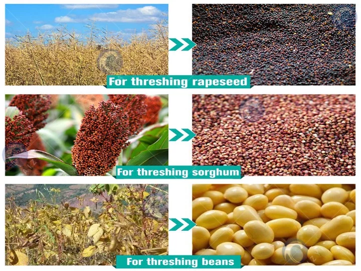 différents matériaux de batteuse de riz et de blé